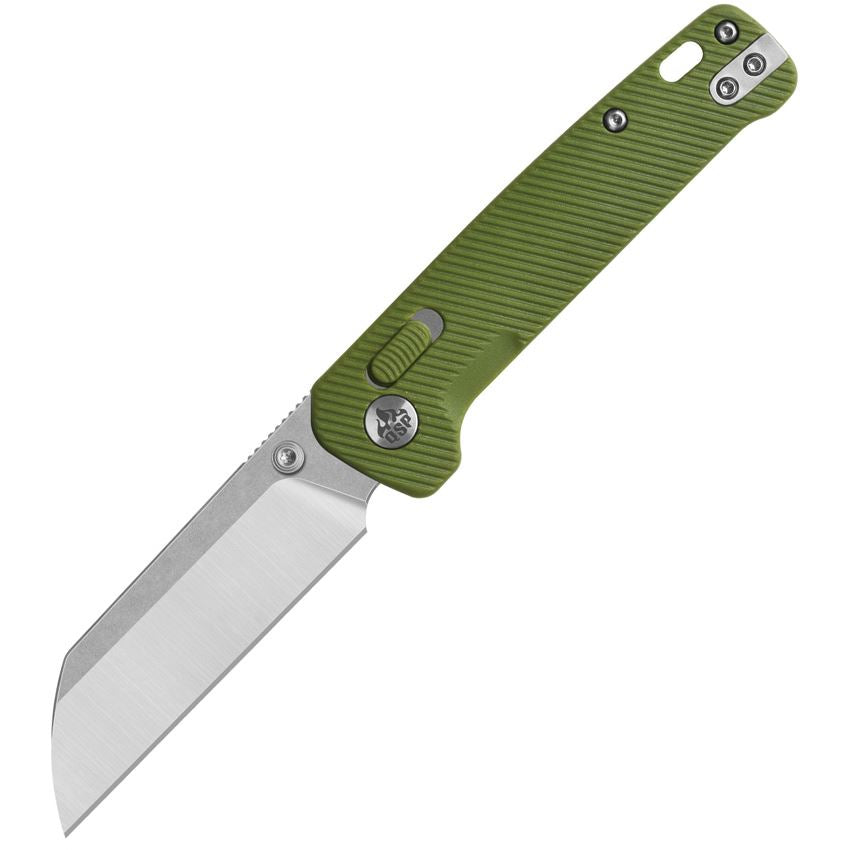 QSP Penguin Two-Tone Sheepsfoot Glyde Lock Knife OD Green FRN Handles