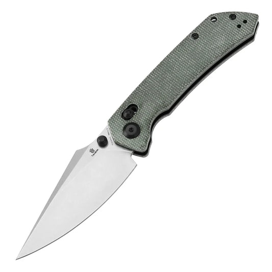 Tenable Fenrir Cross Bar Lock Folding Knife| Green Micarta | 3.48" Stonewashed Nitro-V Blade