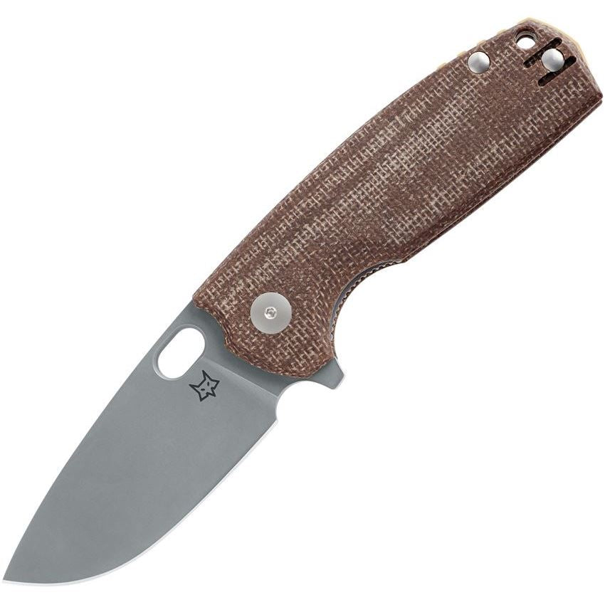 Fox Core Linerlock Knife with Brown Micarta Handles