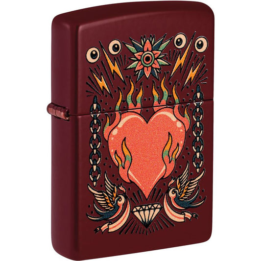 Zippo Tattoo Heart Design Lighter