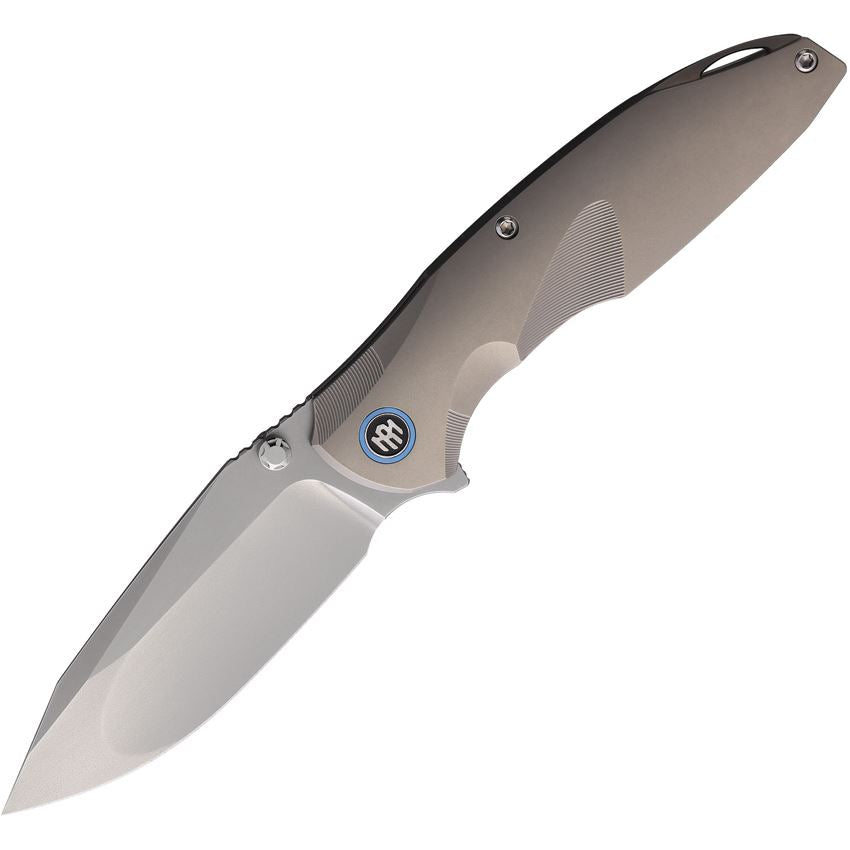 Remette Cool Whale M390 Knife Gray Sand Blast Titanium Handles