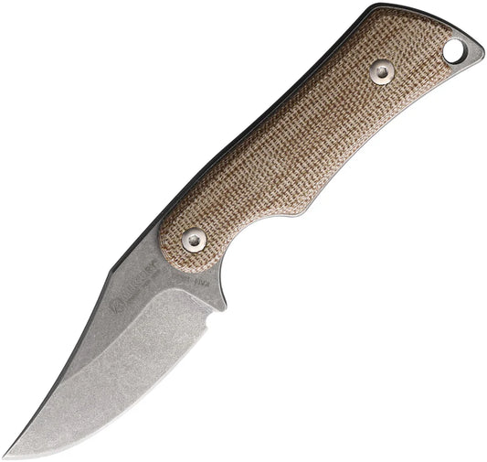 Mercury Kali Brown Micarta N690 Clip Point Fixed Blade Knife w/ Sheath