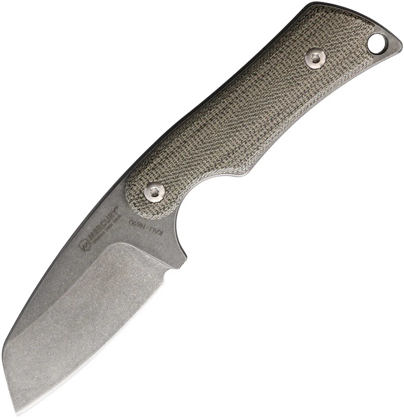 Mercury Kali Green Micarta N690 Sheepsfoot Fixed Blade Knife w/ Sheath