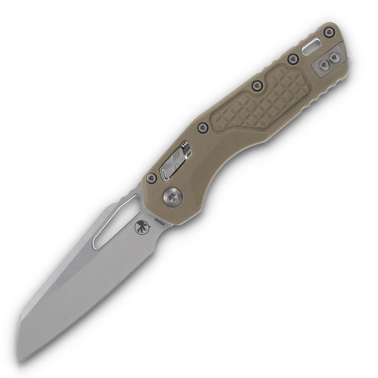 Microtech MSI Stonewash Ram-Lok Knife Tan Frag G10 Handles