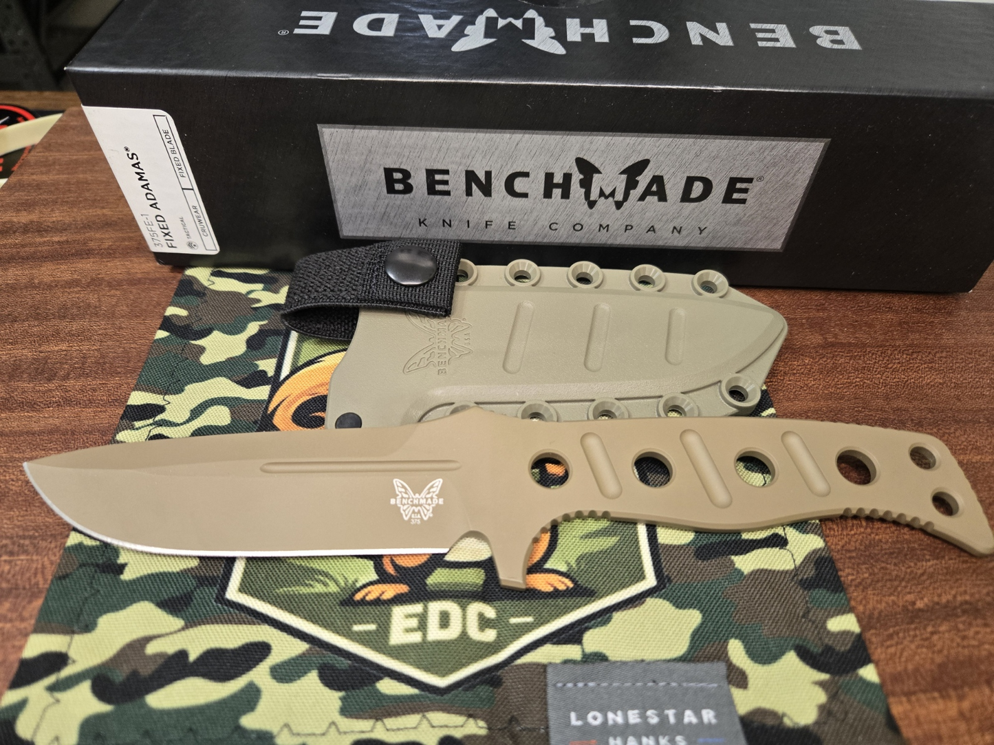PRE-OWNED Benchmade Adamas Fixed Blade Knife 4.2" CruWear Flat Dark Earth Plain Blade