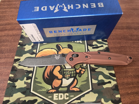PRE-OWNED Benchmade Osborne Folding Reverse Tanto Knife, Burnt Copper