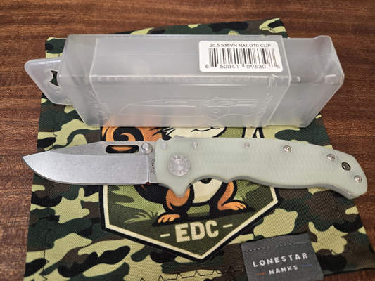 PRE-OWNED Demko AD 20.5 Shark-Lock S35VN Stonewash Folding Knife Jade Handles