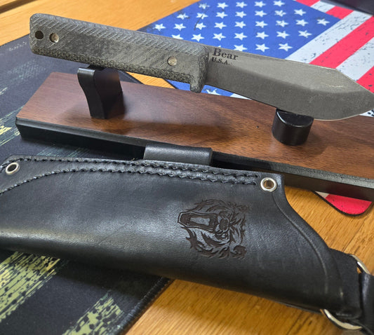 Bear Forest Knives The Bear Black Linen Micarta