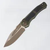Heretic Wraith V4 Auto Clip Point - OD Green Aluminum - Bronze Magnacut